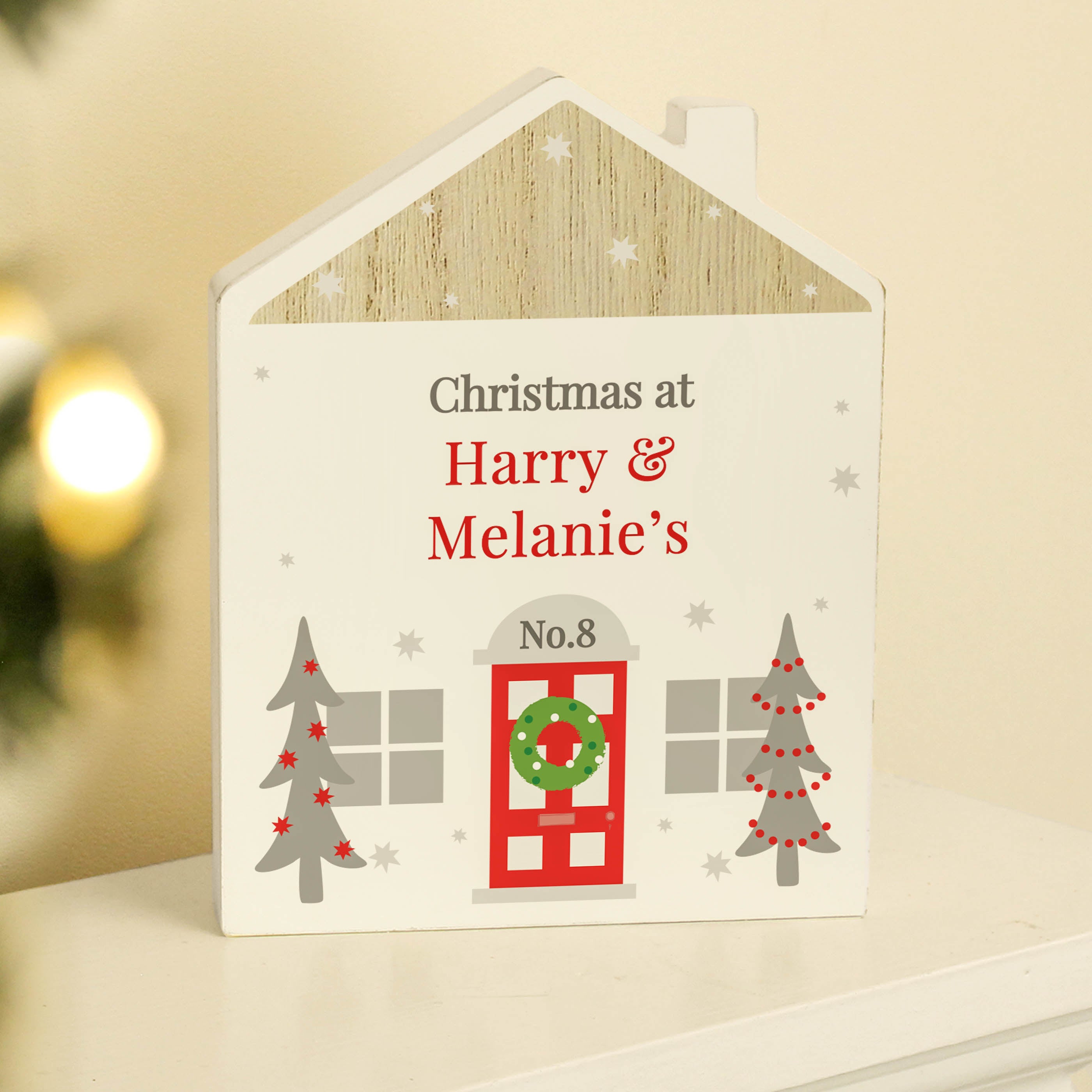 Personalised Christmas Wooden House Ornament