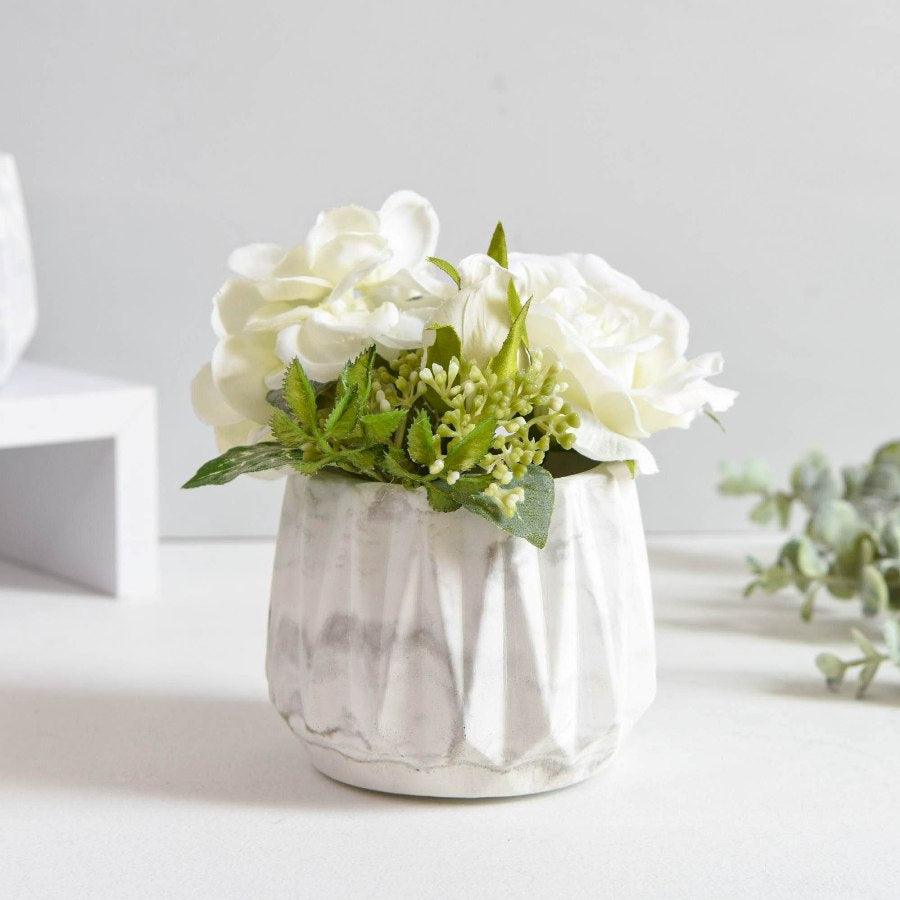 Marble Concrete Geometric Planter - Picture Perfect Interiors