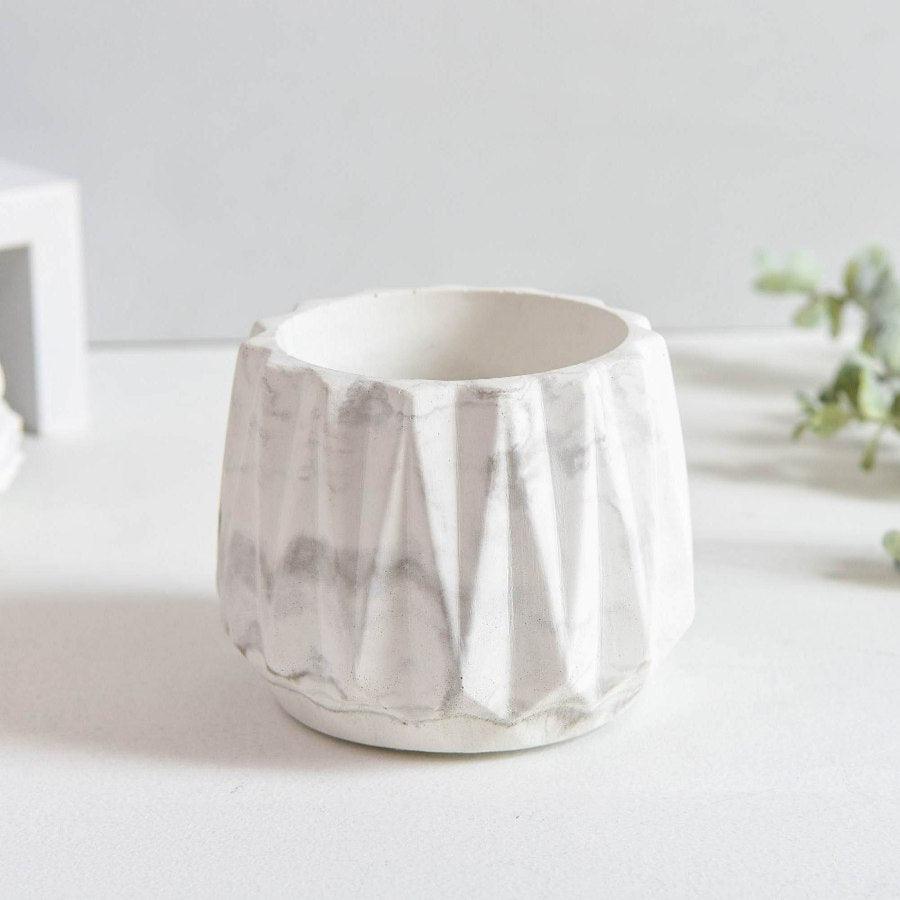 Marble Concrete Geometric Planter - Picture Perfect Interiors
