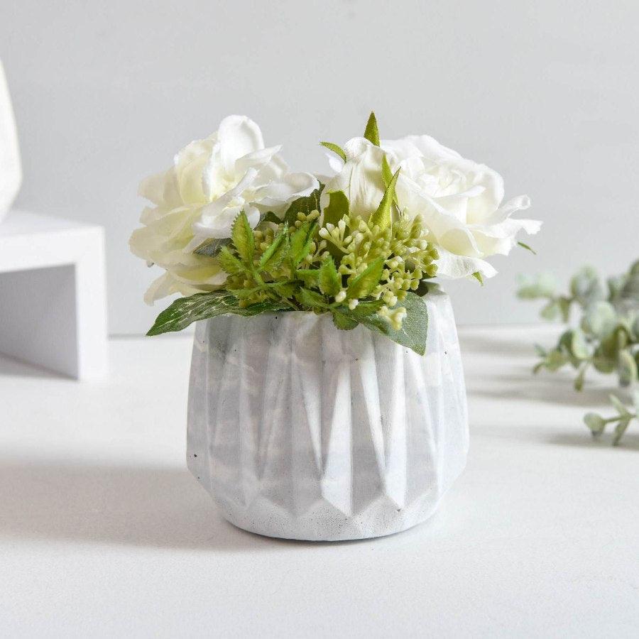 Marble Concrete Geometric Planter - Picture Perfect Interiors