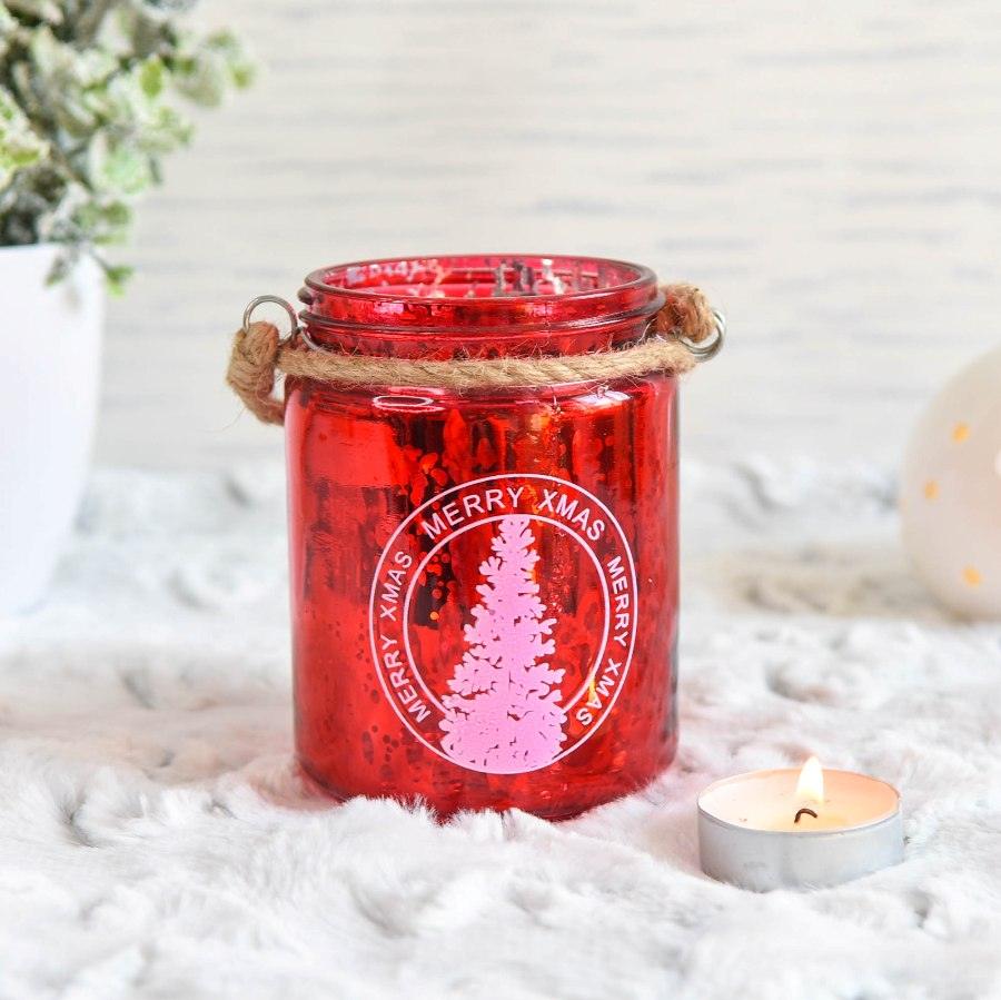 Merry Xmas Red Tealight Holder - Picture Perfect Interiors