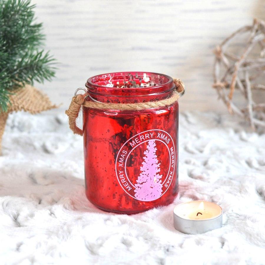 Merry Xmas Red Tealight Holder - Picture Perfect Interiors