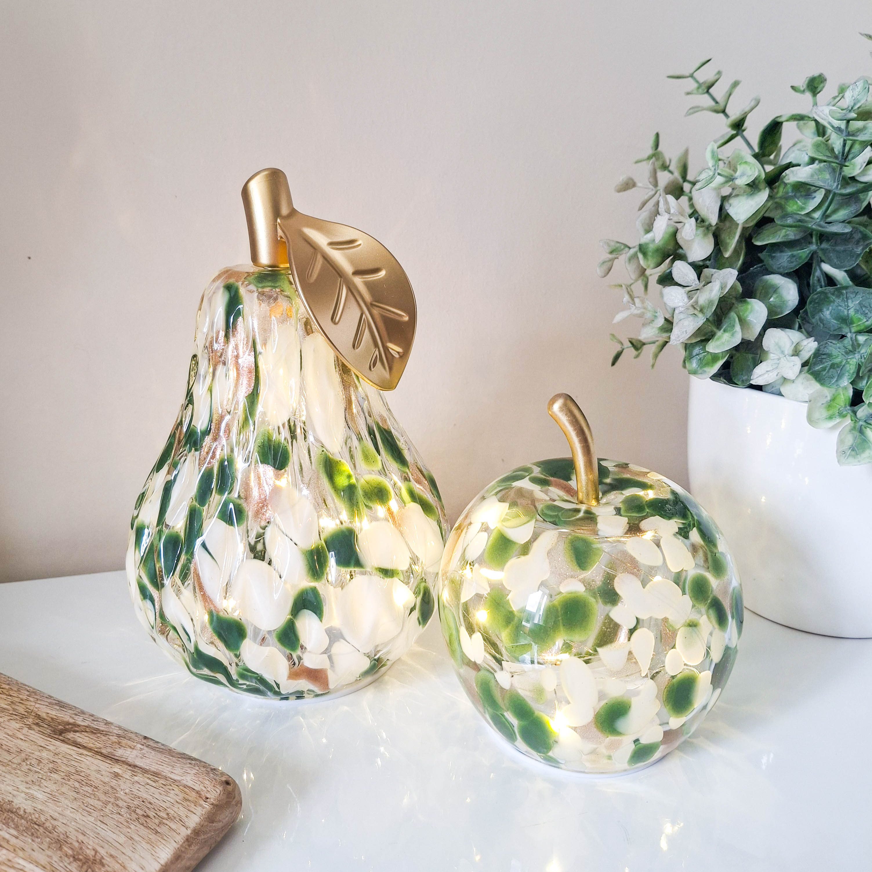 Glass Fruit LED Ornaments