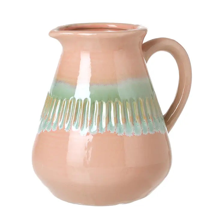Pink &amp; Green Textured Jug