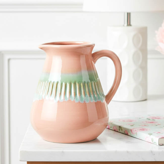 Pink &amp; Green Textured Jug