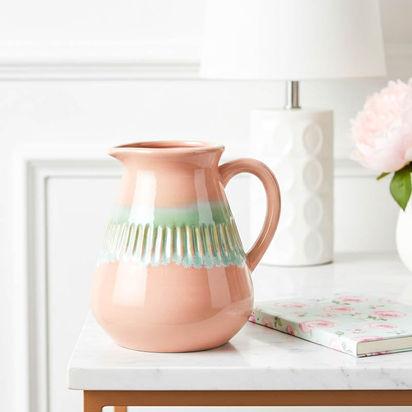 Pink &amp; Green Textured Jug