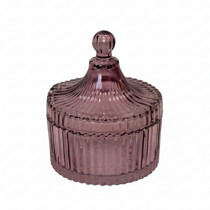 Vintage Amethyst Glass Trinket Pot