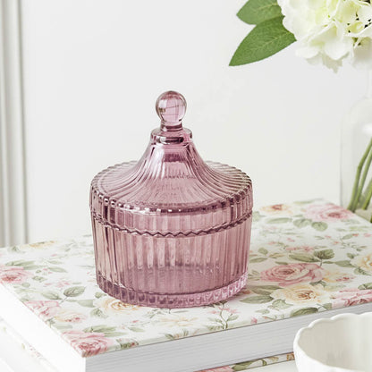 Vintage Amethyst Glass Trinket Pot