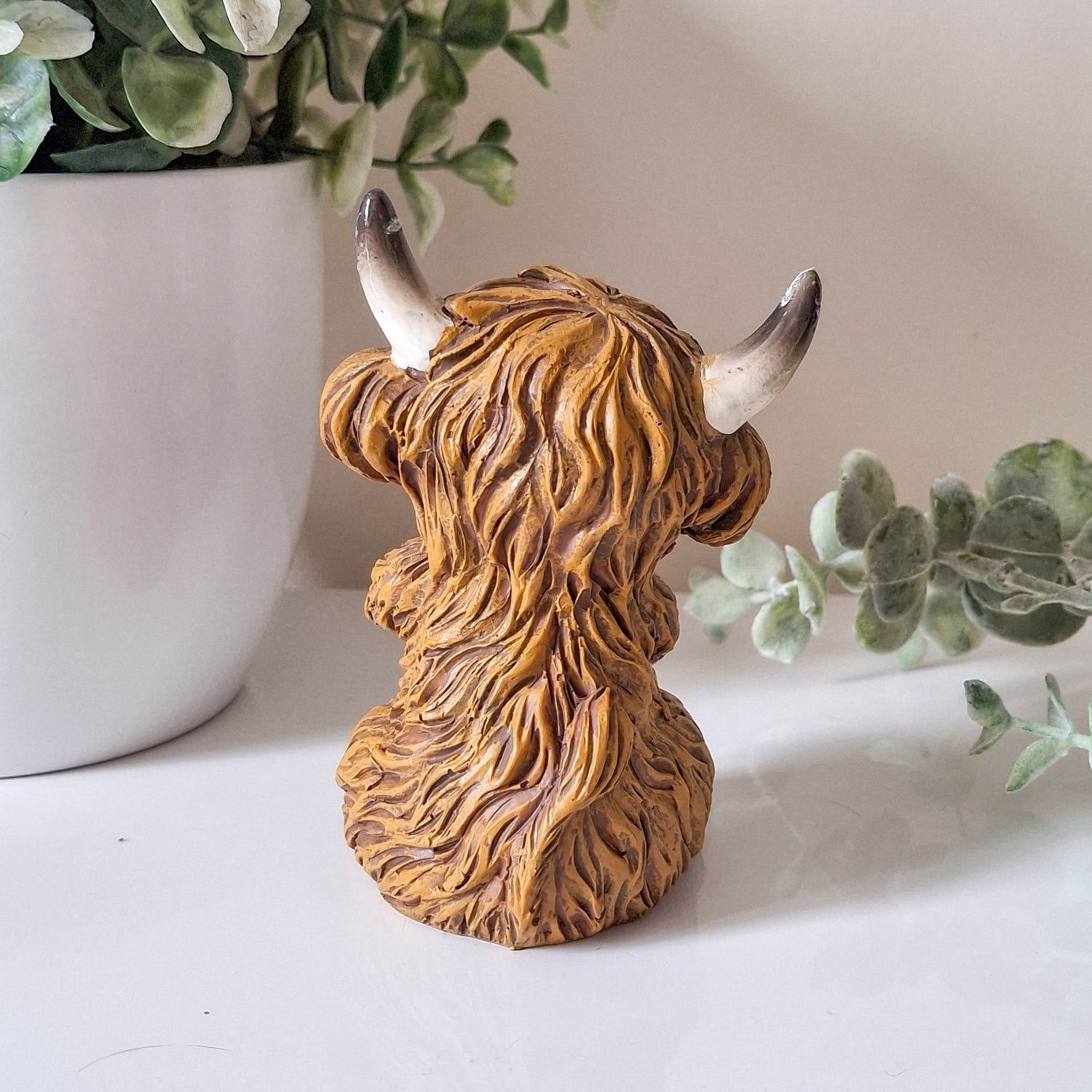 Small Happy Highland Coo Sitting
