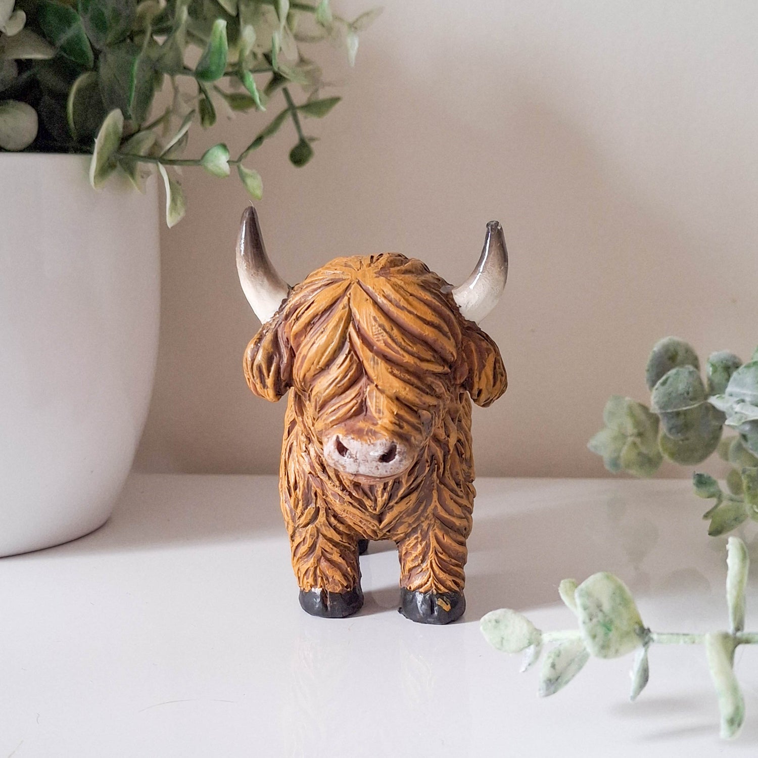Small Happy Highland Coo Standing