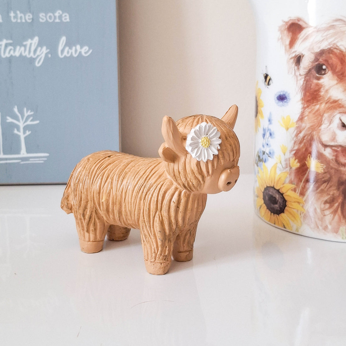 Daisy Highland Cow Ornament