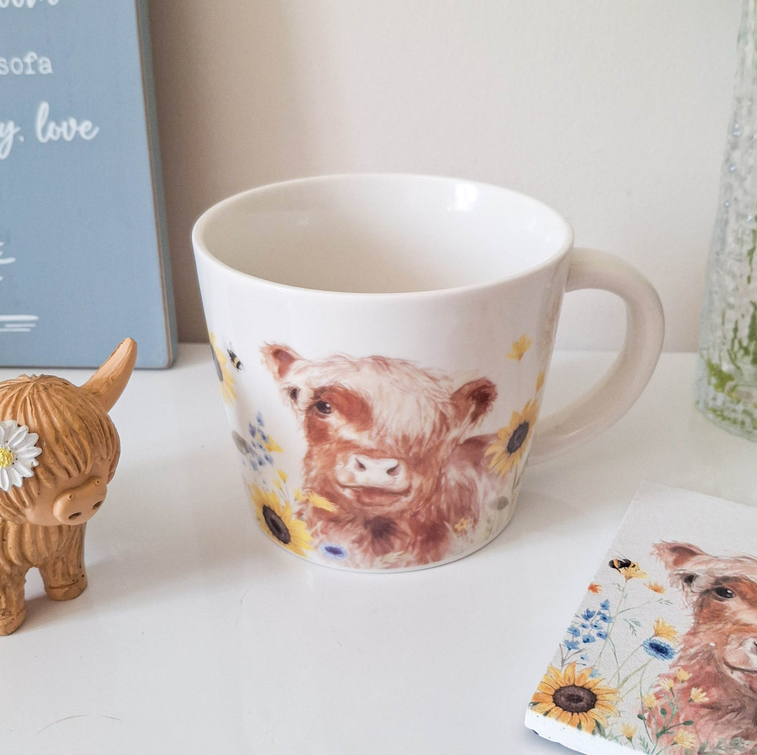Floral Highland Cow Mug