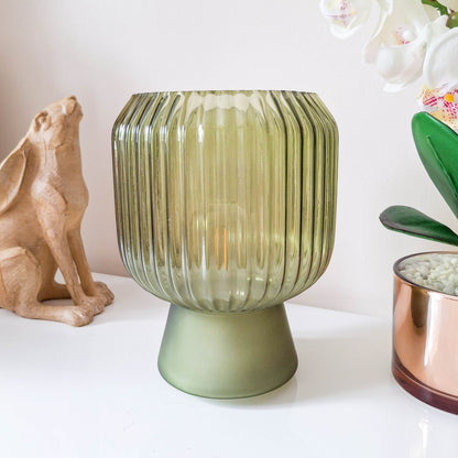 Green LED Ripple Glass Lamp
