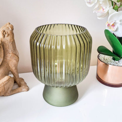 Green LED Ripple Glass Lamp