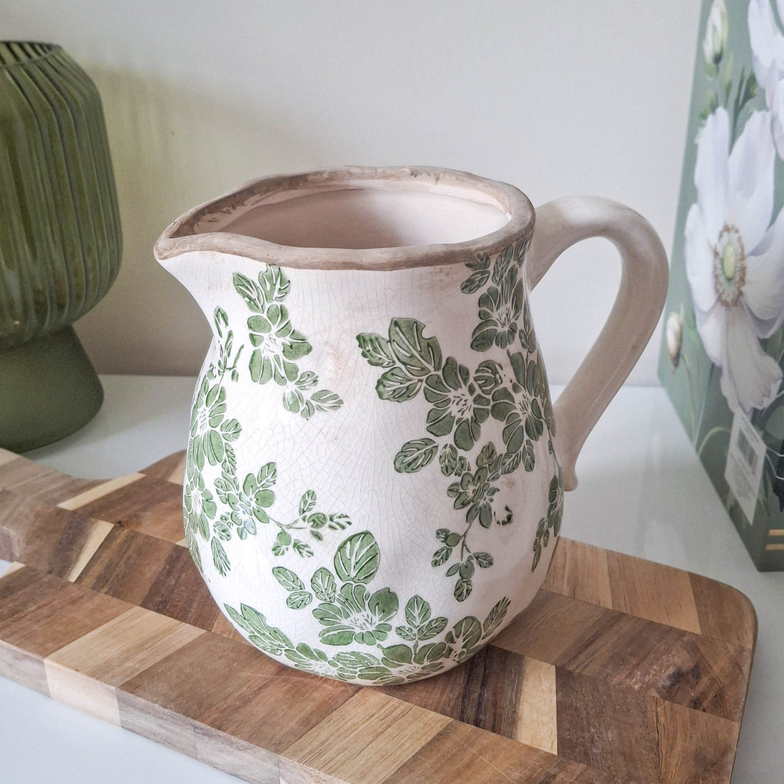 Vintage Clematis Garden Jug Vase