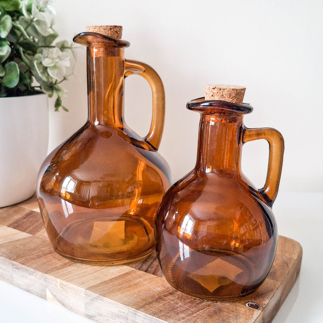 Dark Amber Oil/Vinegar Glass Bottle