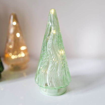 Glass LED Christmas Tree Indoor Ornament