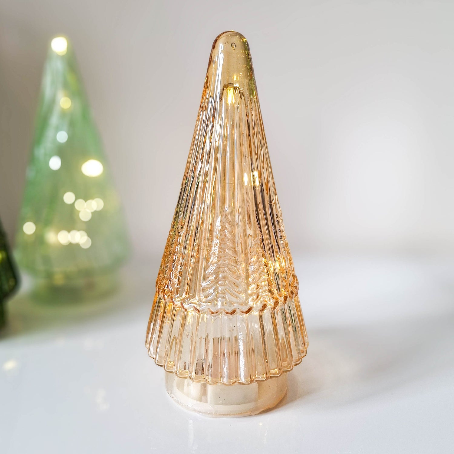 Glass LED Christmas Tree Indoor Ornament