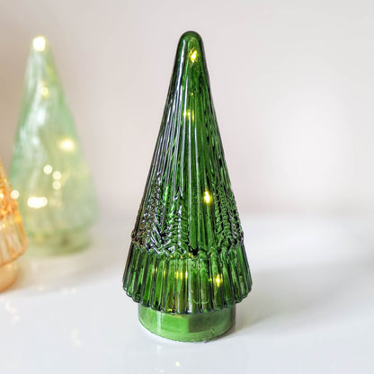 Glass LED Christmas Tree Indoor Ornament