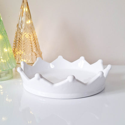 White Ceramic Crown Tray
