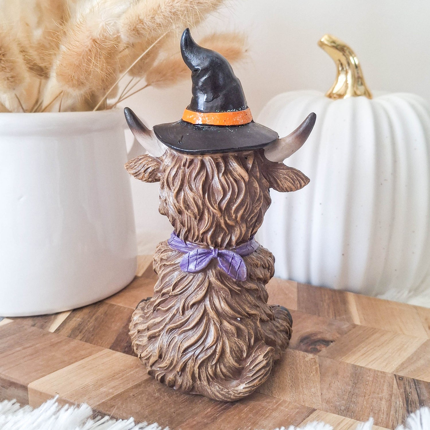 Halloween Highland Cow with Pumpkin
