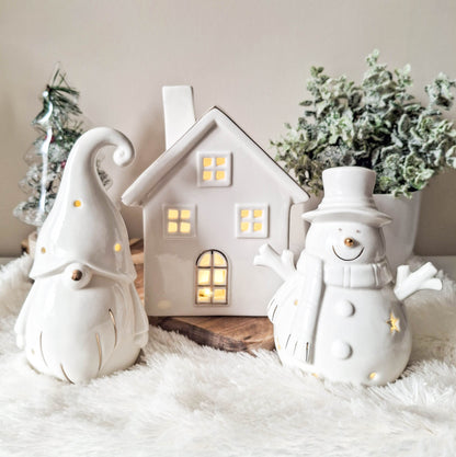 Frosty Snowman White LED Ornament