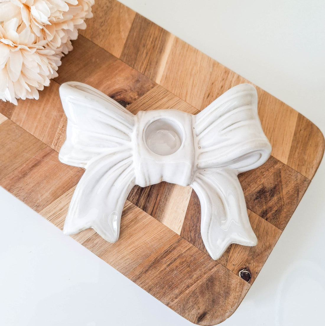 Natural Long Bow Taper Candle Holder