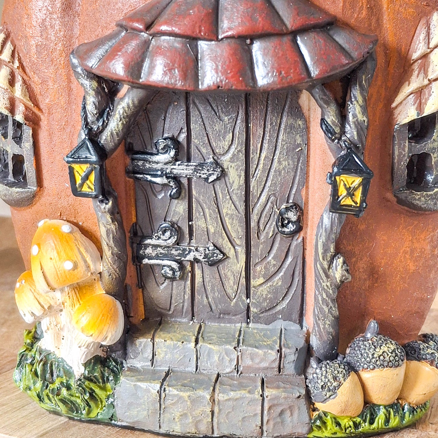 Orange Resin LED Light Up Pumpkin House