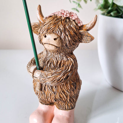 Rainy Days Girl Highland Cow