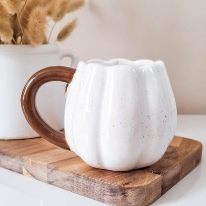 Pumpkin Mug with Leaf &amp; Acorns