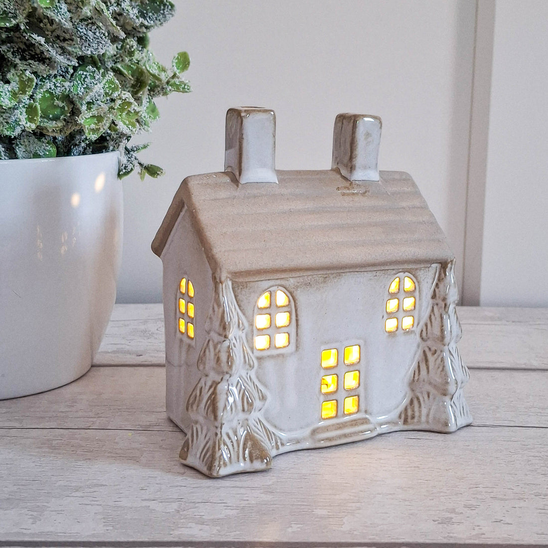 Rustic LED Cottage with Trees