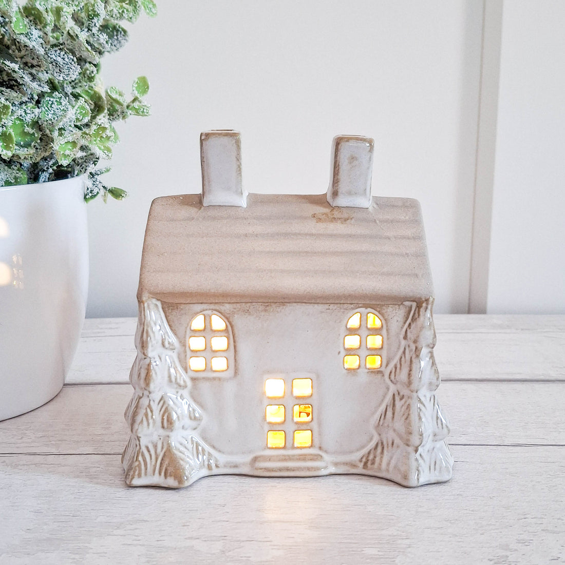 Rustic LED Cottage with Trees