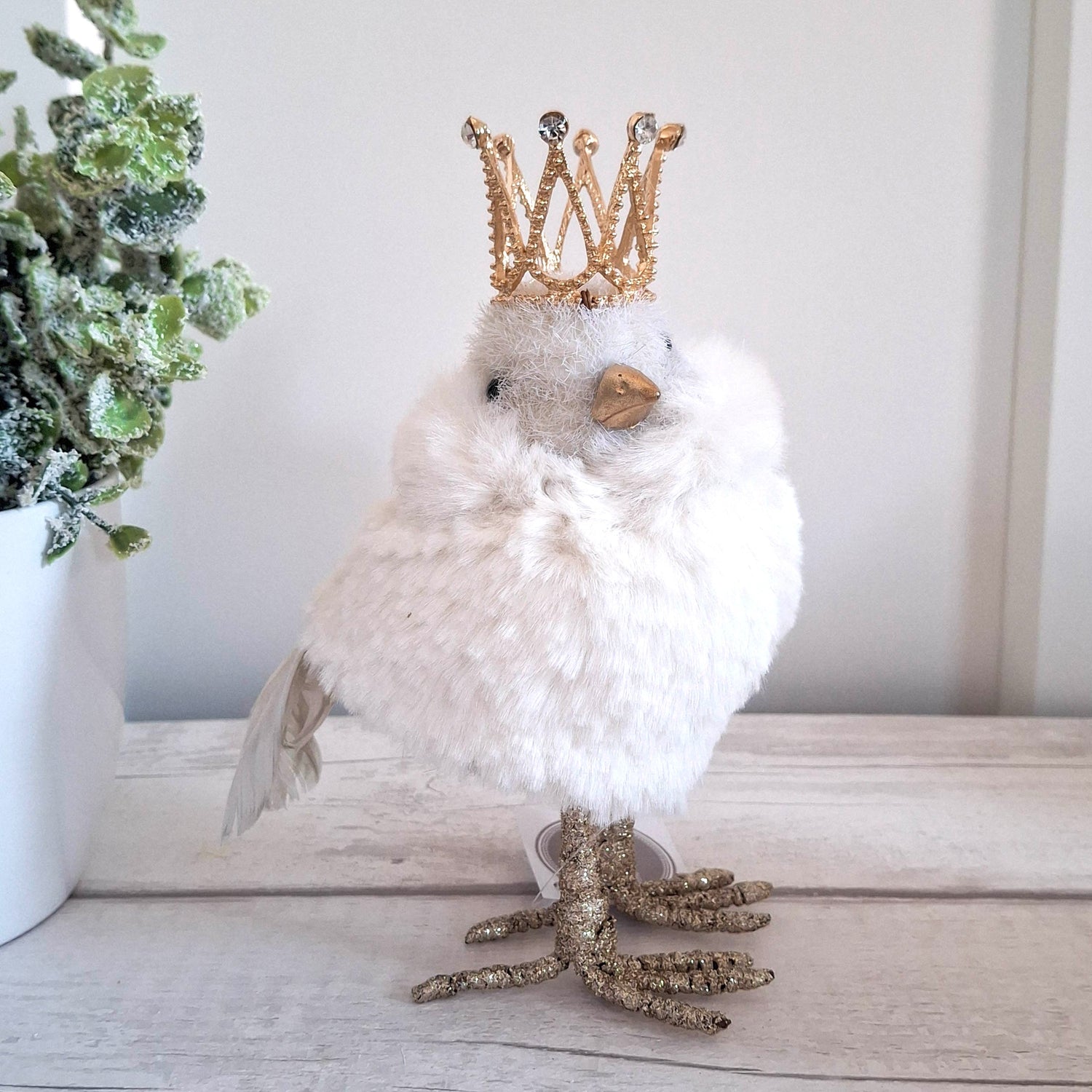 Cream &amp; Gold Standing Bird