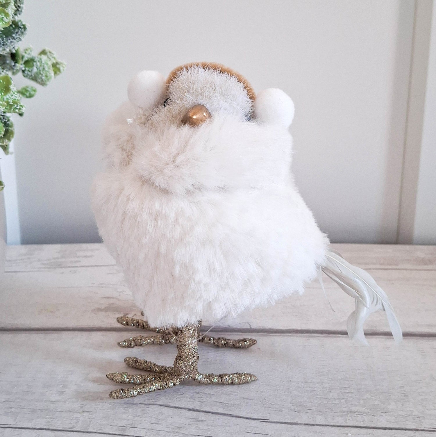 Cream &amp; Gold Standing Bird