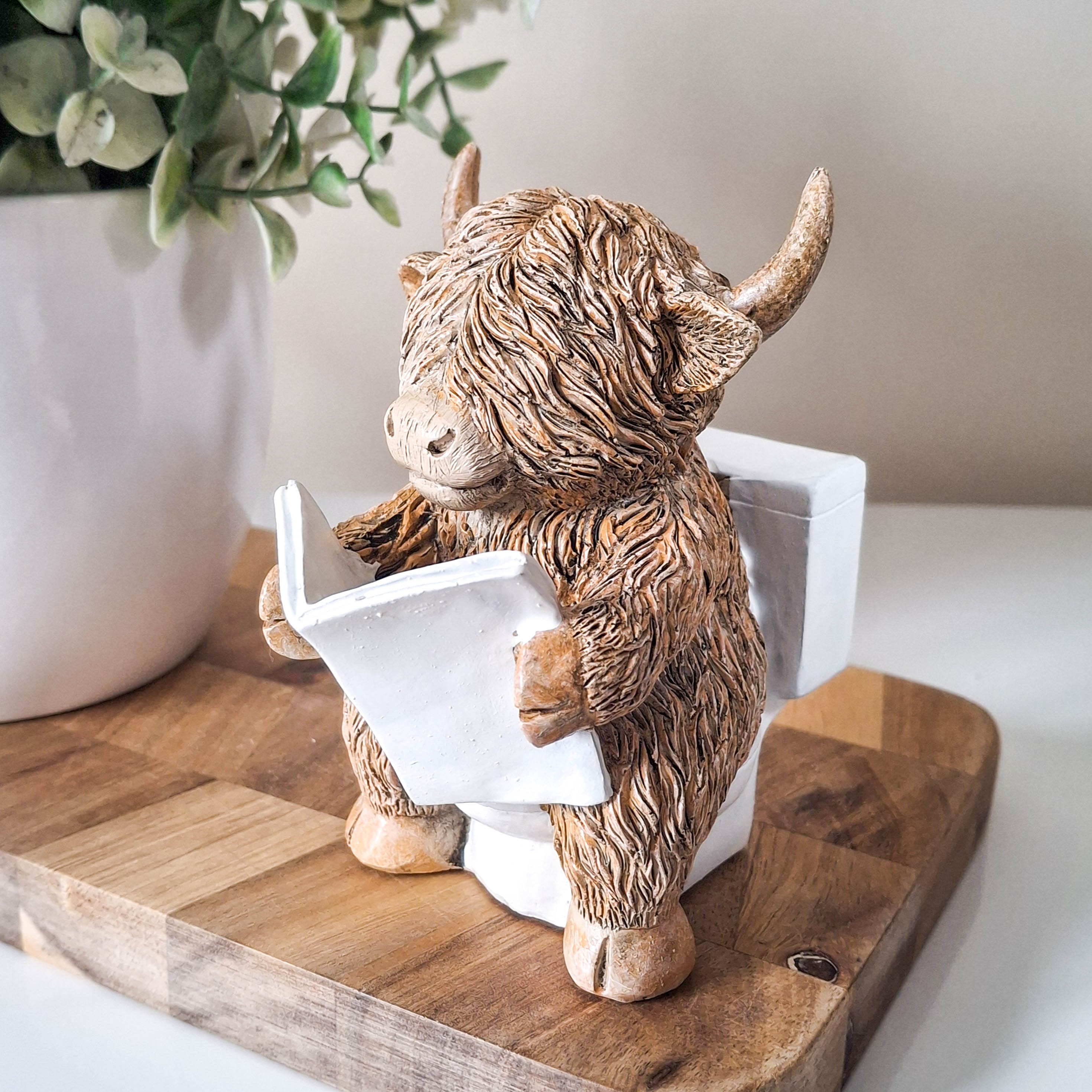 Reading on Loo Happy Highland Cow
