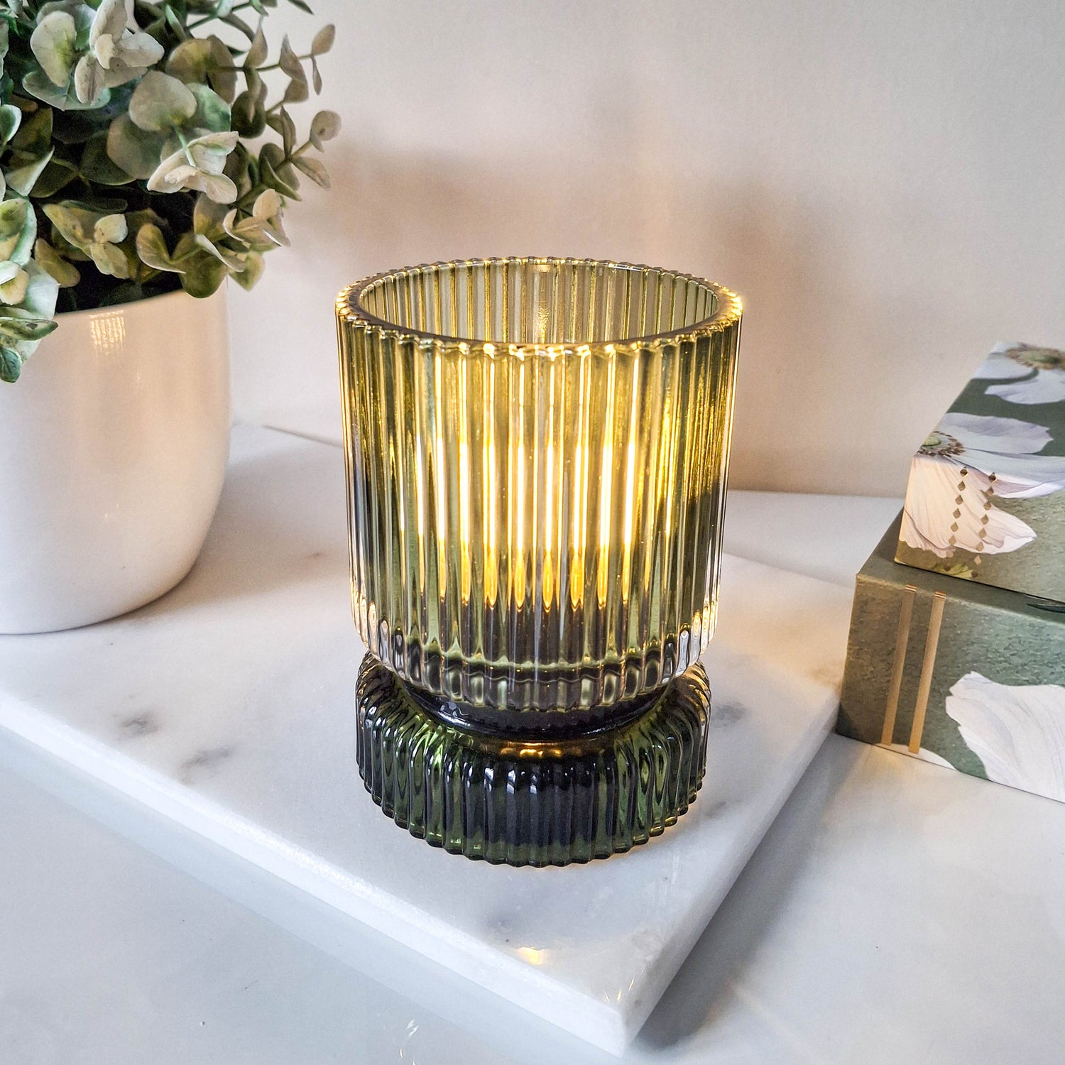 Green Ridge Glass LED Lamp