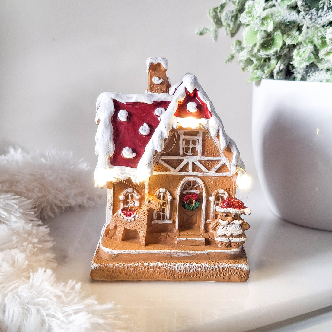 BACK OCT Santa LED Gingerbread House