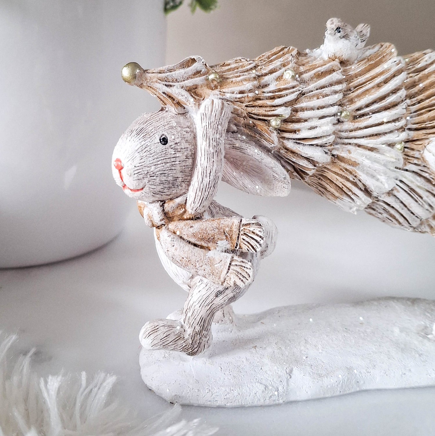 Christmas Bunnies with Tree Ornament