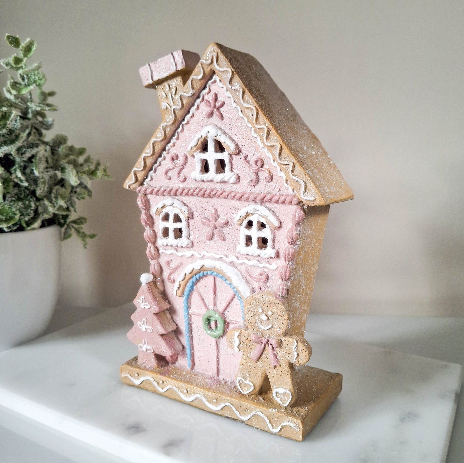 Pink Gingerbread LED House