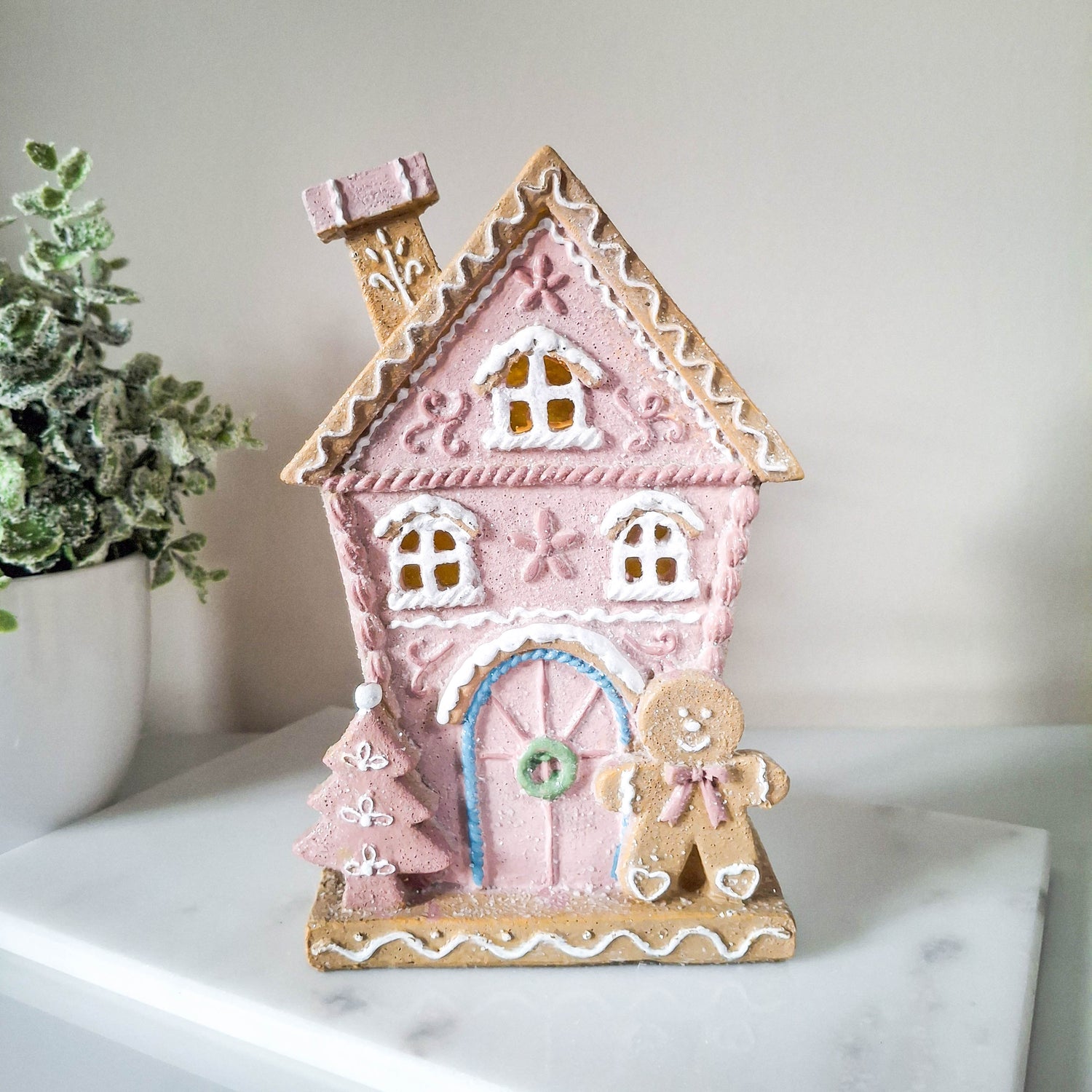 Pink Gingerbread LED House