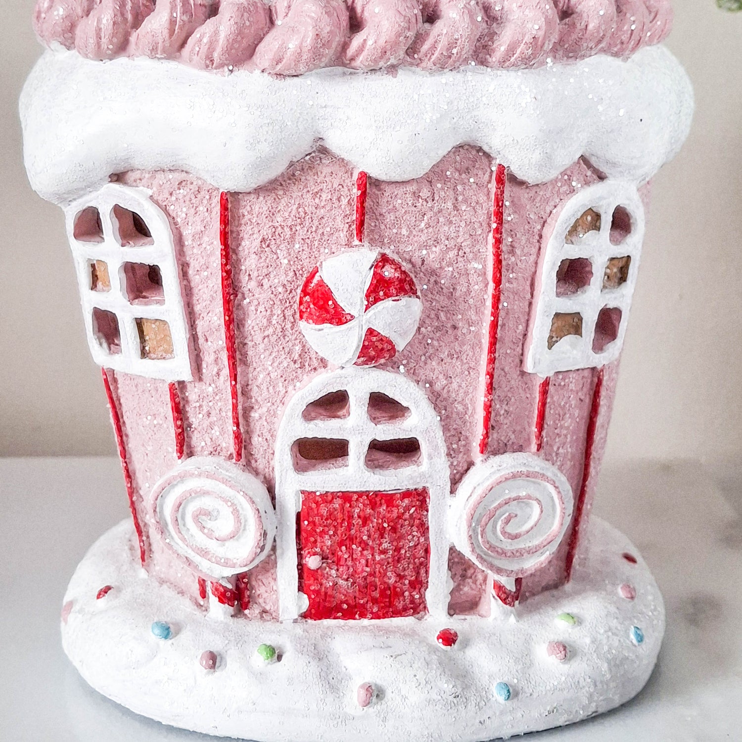 Pink Gingerbread Cupcake LED House