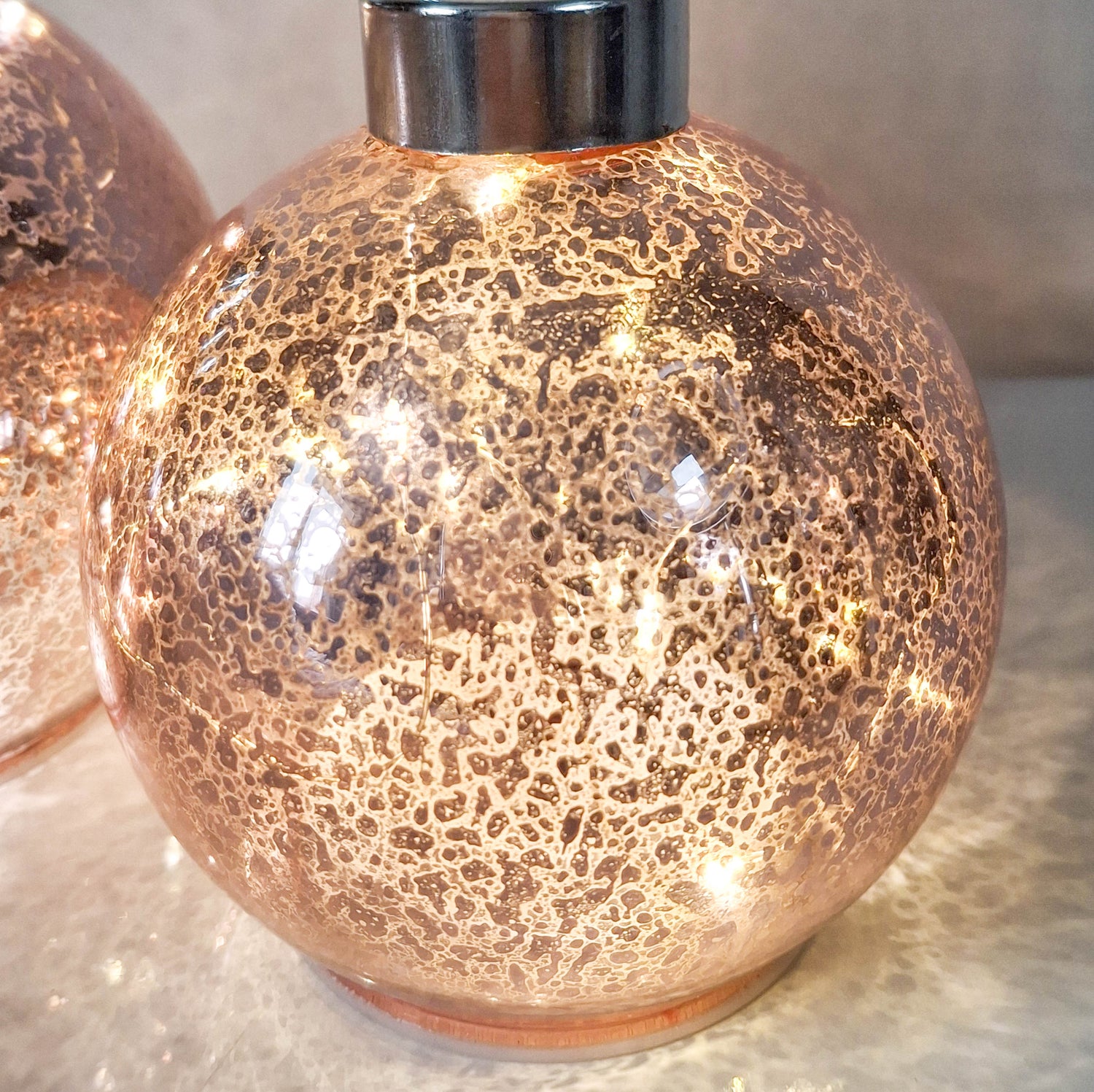 Pink Mercury Glass LED Bauble