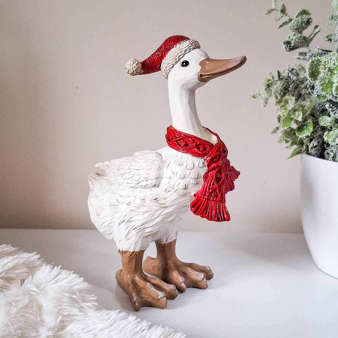 Christmas Duck with Red Scarf