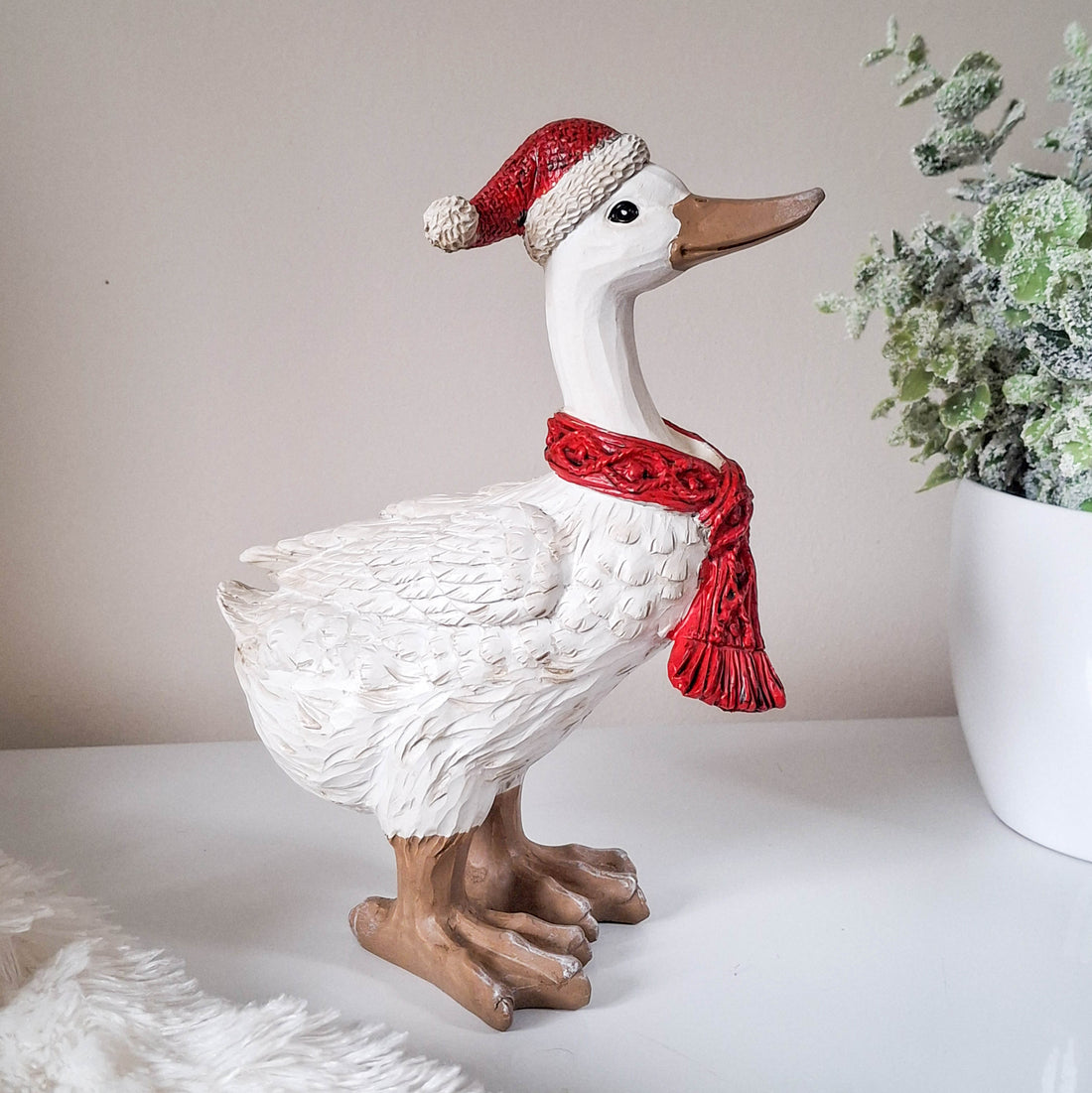 Christmas Duck with Red Scarf