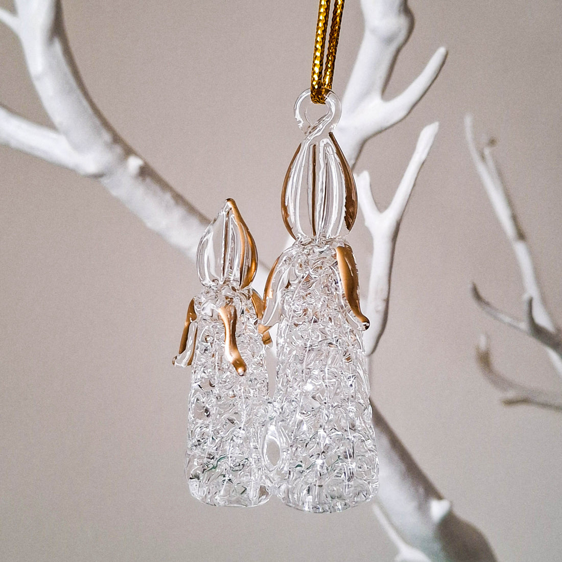 Double Candle Glass Hanging Decoration