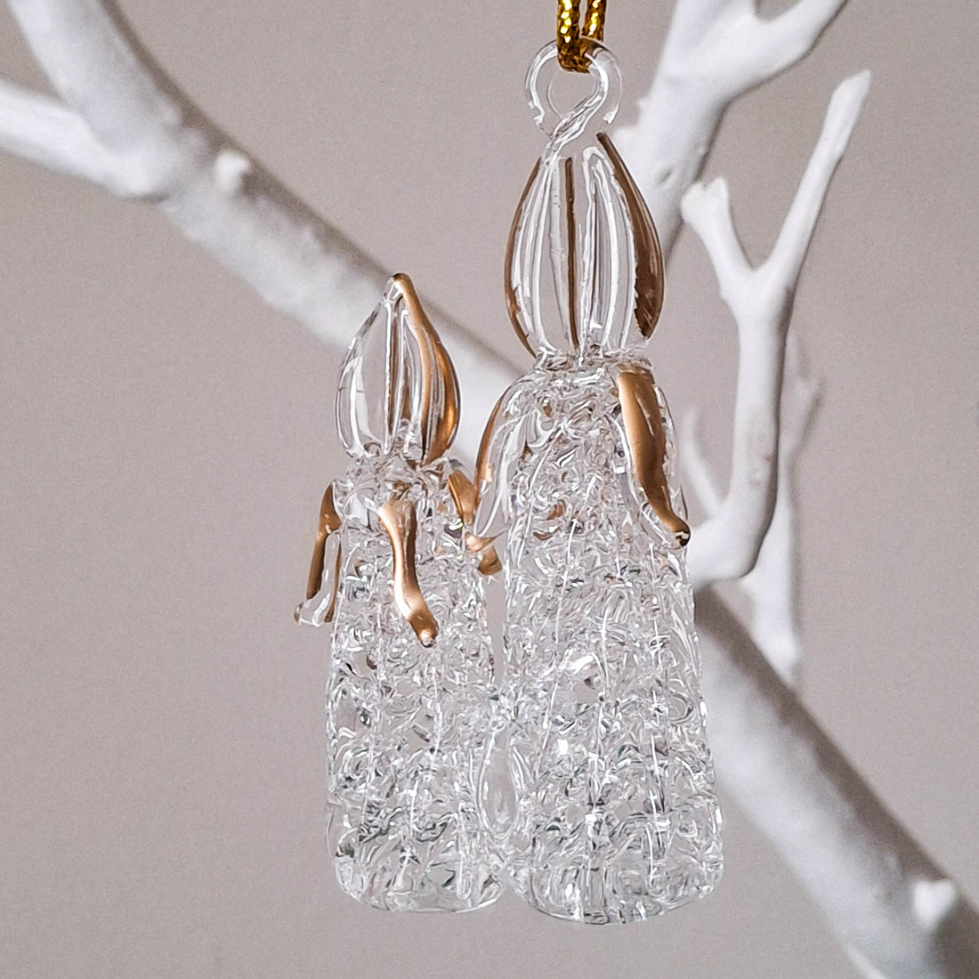 Double Candle Glass Hanging Decoration