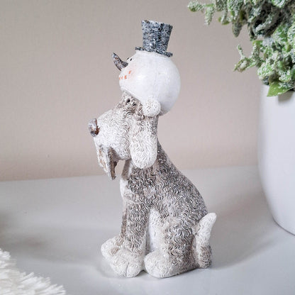 Sitting Christmas Dog with Hat
