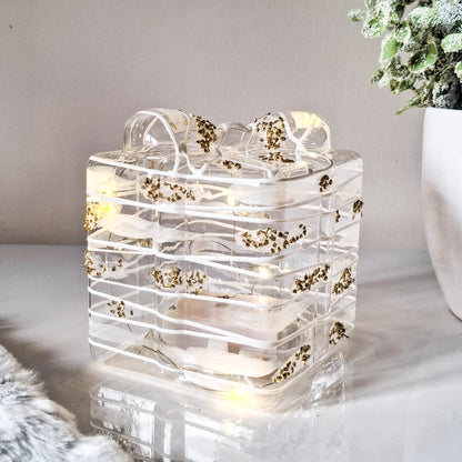 Glass LED Gift Box Ornament