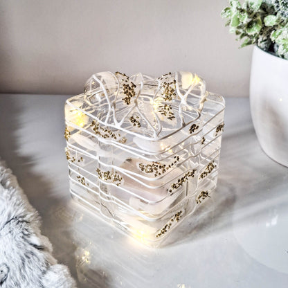 Glass LED Gift Box Ornament
