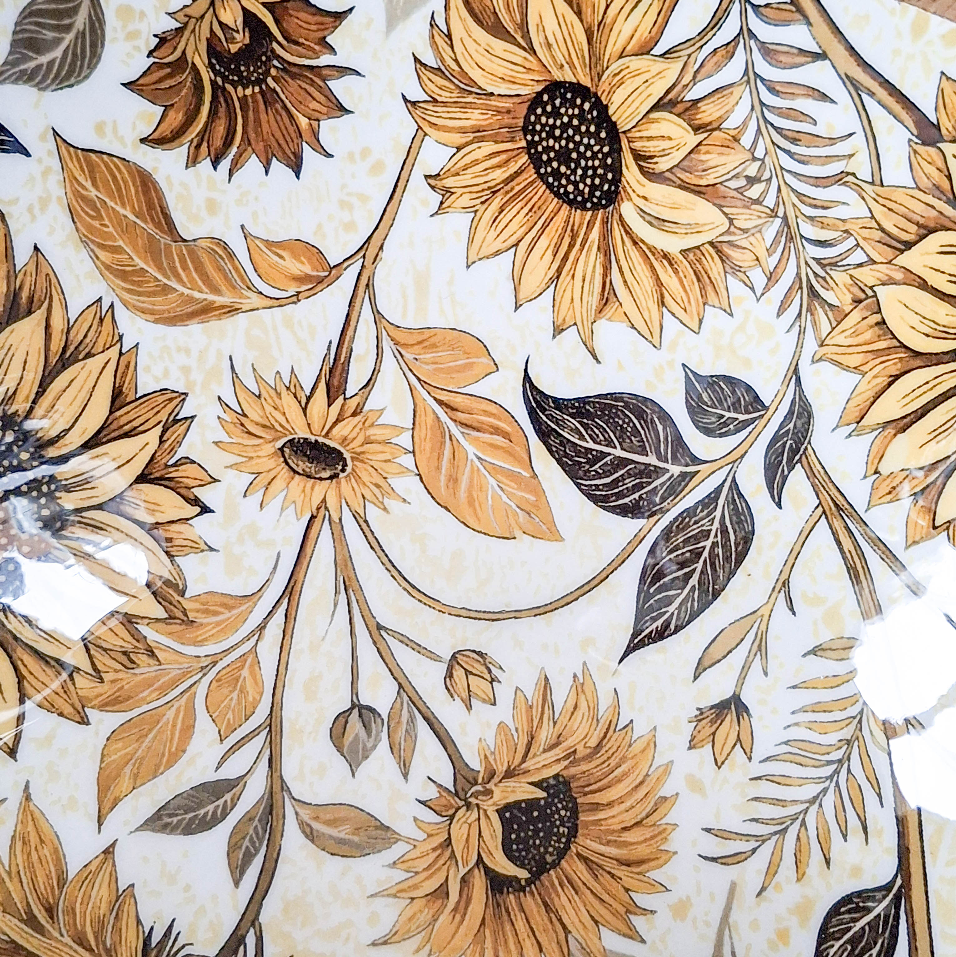 Sunflower Print Mango Wood Bowl